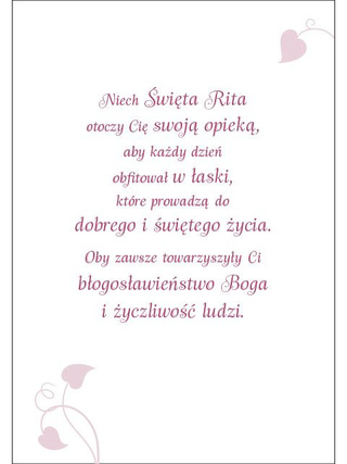 Karnet ze Świętymi 1 - św. Rita