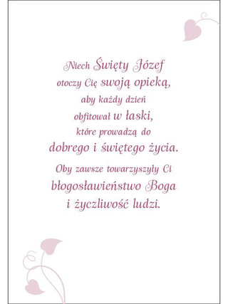 Karnet ze Świętymi 4 - św. Józef