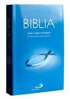 Biblia Z RYBKĄ błękit, z paginatorami,  miękka