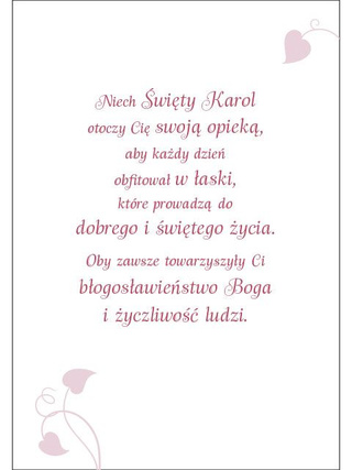 Karnet ze Świętymi 16 - św. Karola