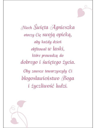 Karnet ze Świętymi 9 - św. Agnieszka