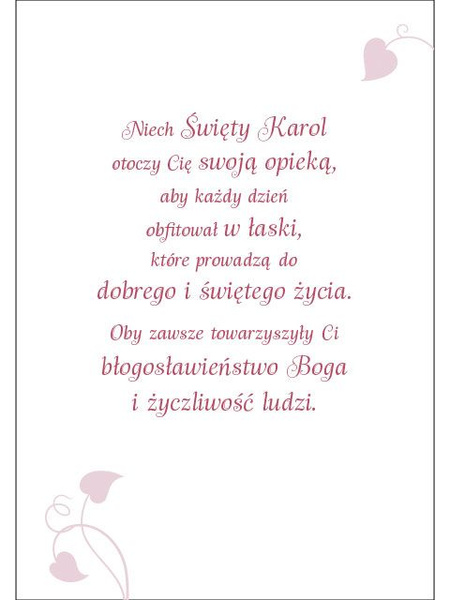 Karnet ze Świętymi 16 - św. Karola